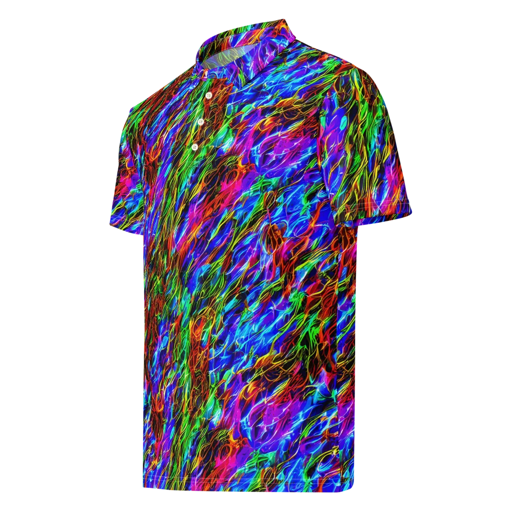 Chromatic Inferno on Men's Slim Fit Polo Shirt — Left Front