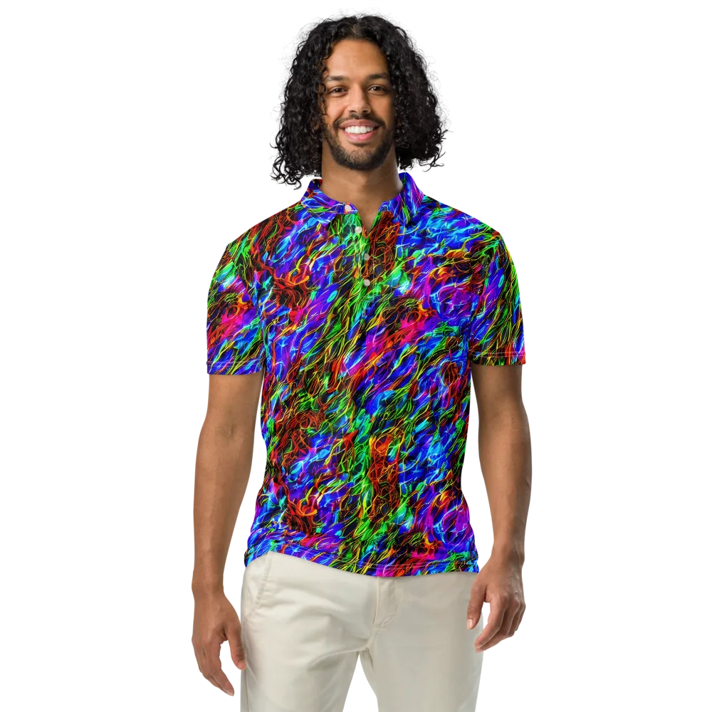 Chromatic Inferno on Men's Slim Fit Polo Shirt — Front