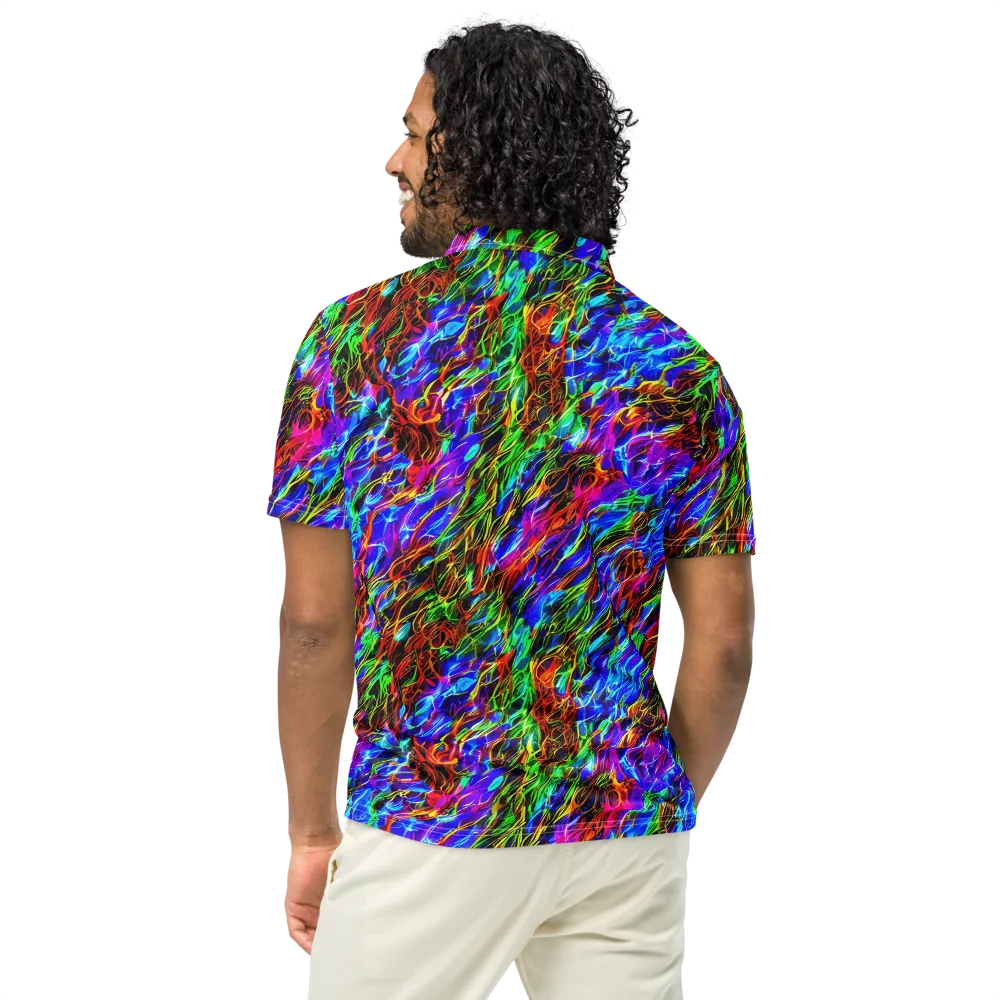 Chromatic Inferno on Men's Slim Fit Polo Shirt — Back