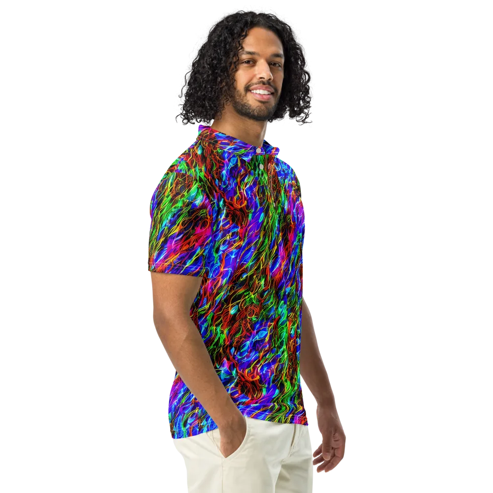 Chromatic Inferno on Men's Slim Fit Polo Shirt — Right Front