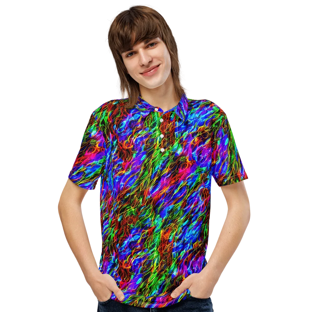 Chromatic Inferno on Men's Slim Fit Polo Shirt — Front