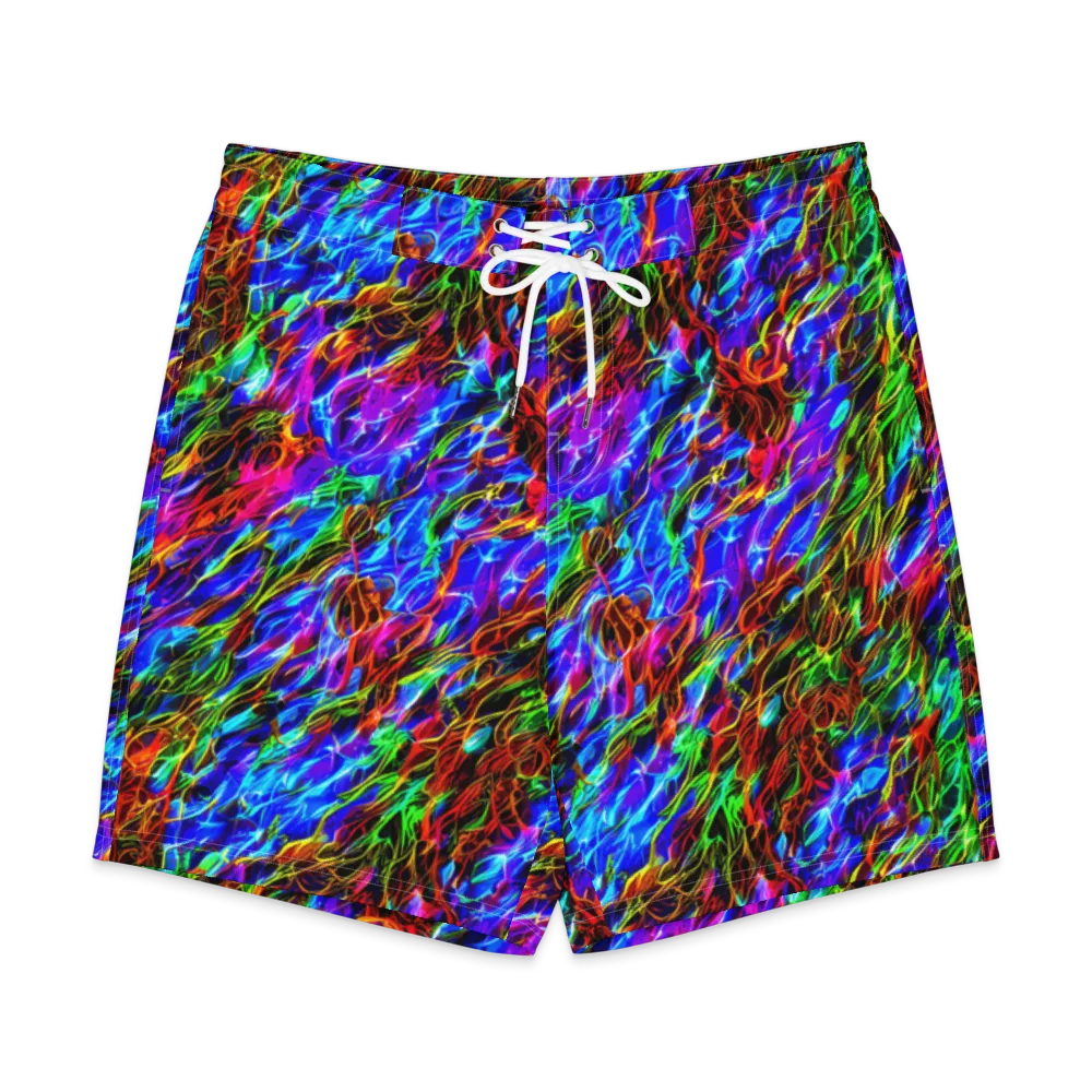 Chromatic Inferno on Men's Board Shorts — Front