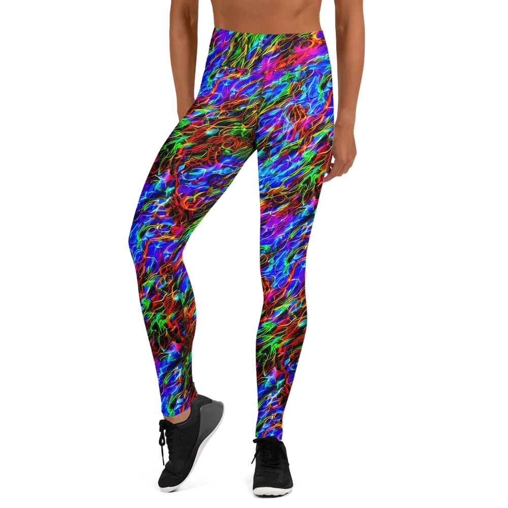 Chromatic Inferno on Yoga Leggings — Front