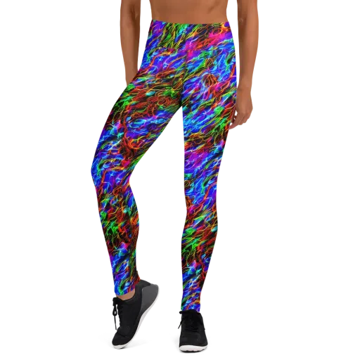 Chromatic Inferno on a Yoga Leggings