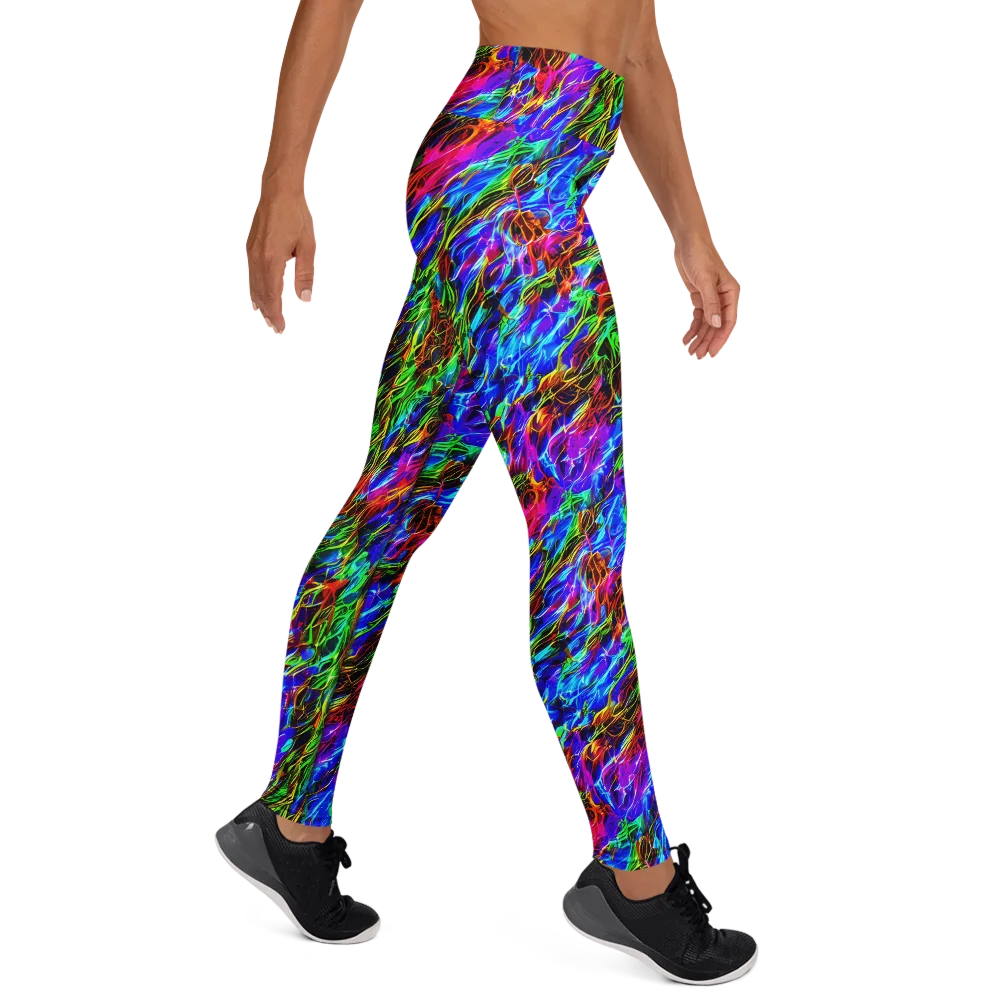 Chromatic Inferno on Yoga Leggings — Right