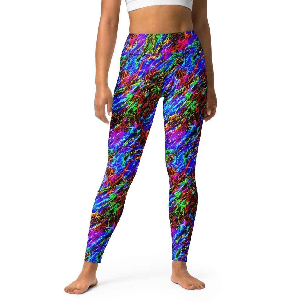 Chromatic Inferno on Yoga Leggings — Front