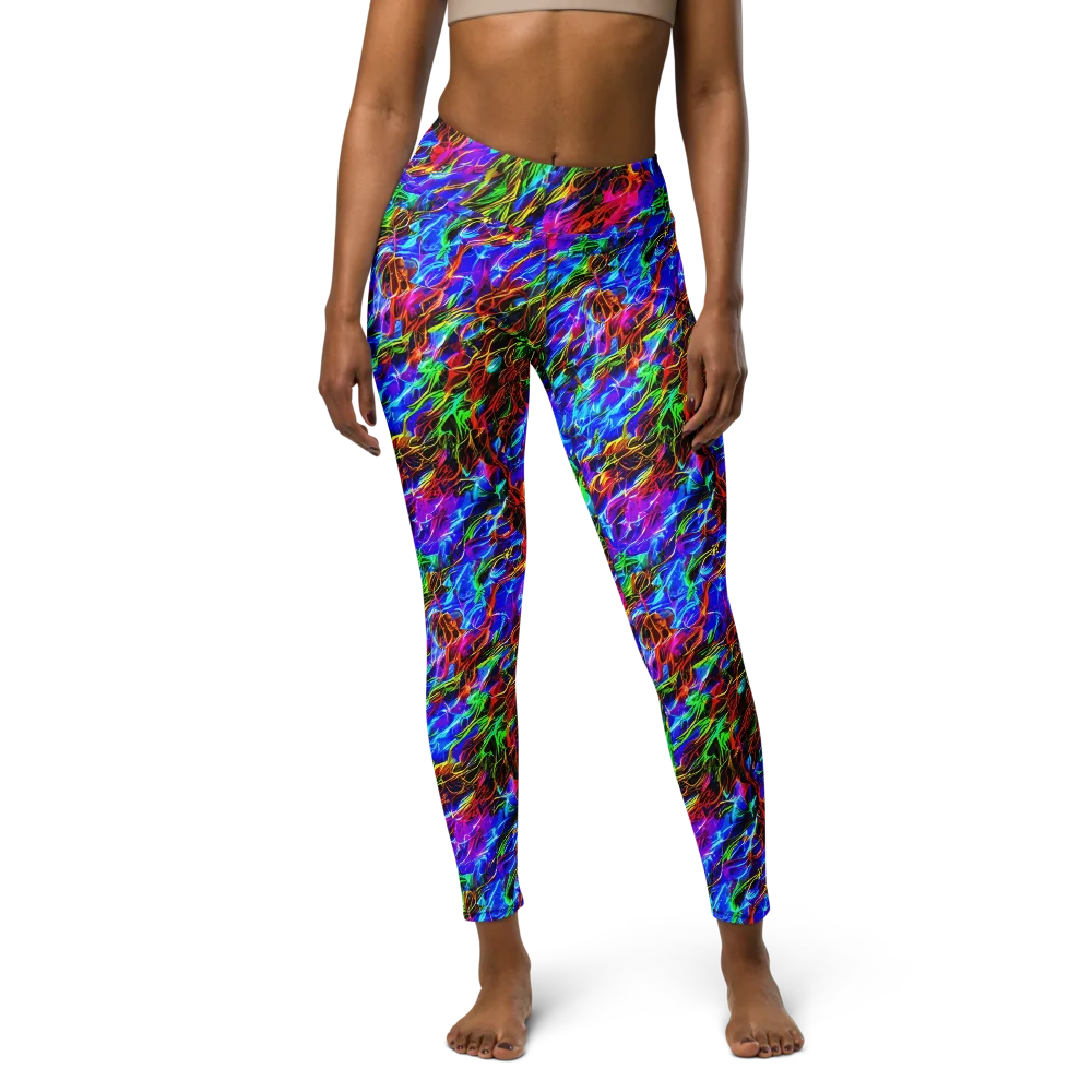 Chromatic Inferno on Yoga Leggings — Front