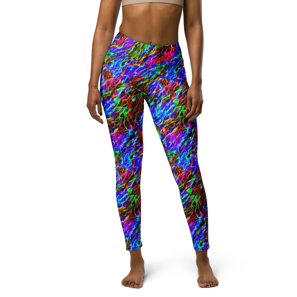 Chromatic Inferno on Yoga Leggings — Front
