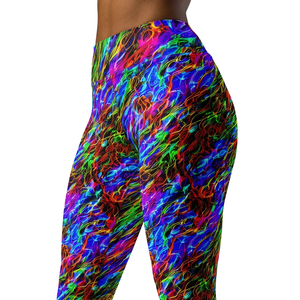 Chromatic Inferno on Yoga Leggings — Left Front
