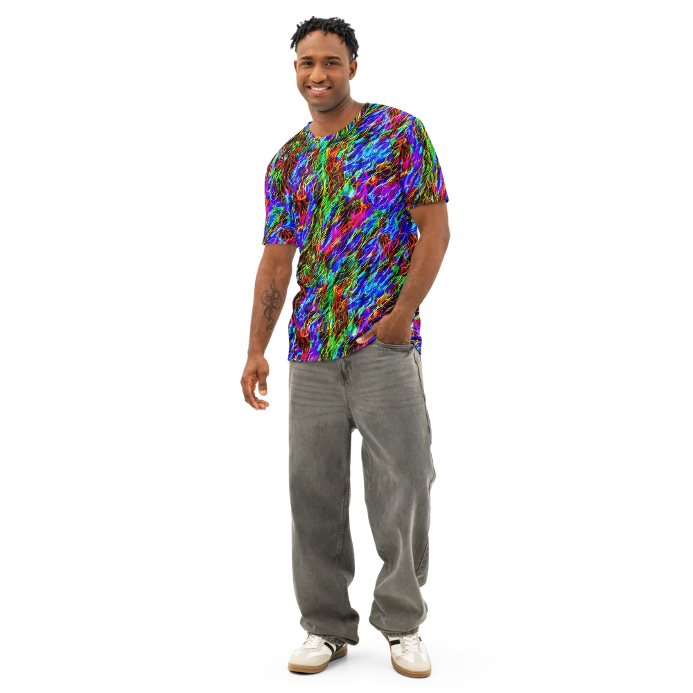Chromatic Inferno on Men's Cotton Crew Neck T-Shirt — Front