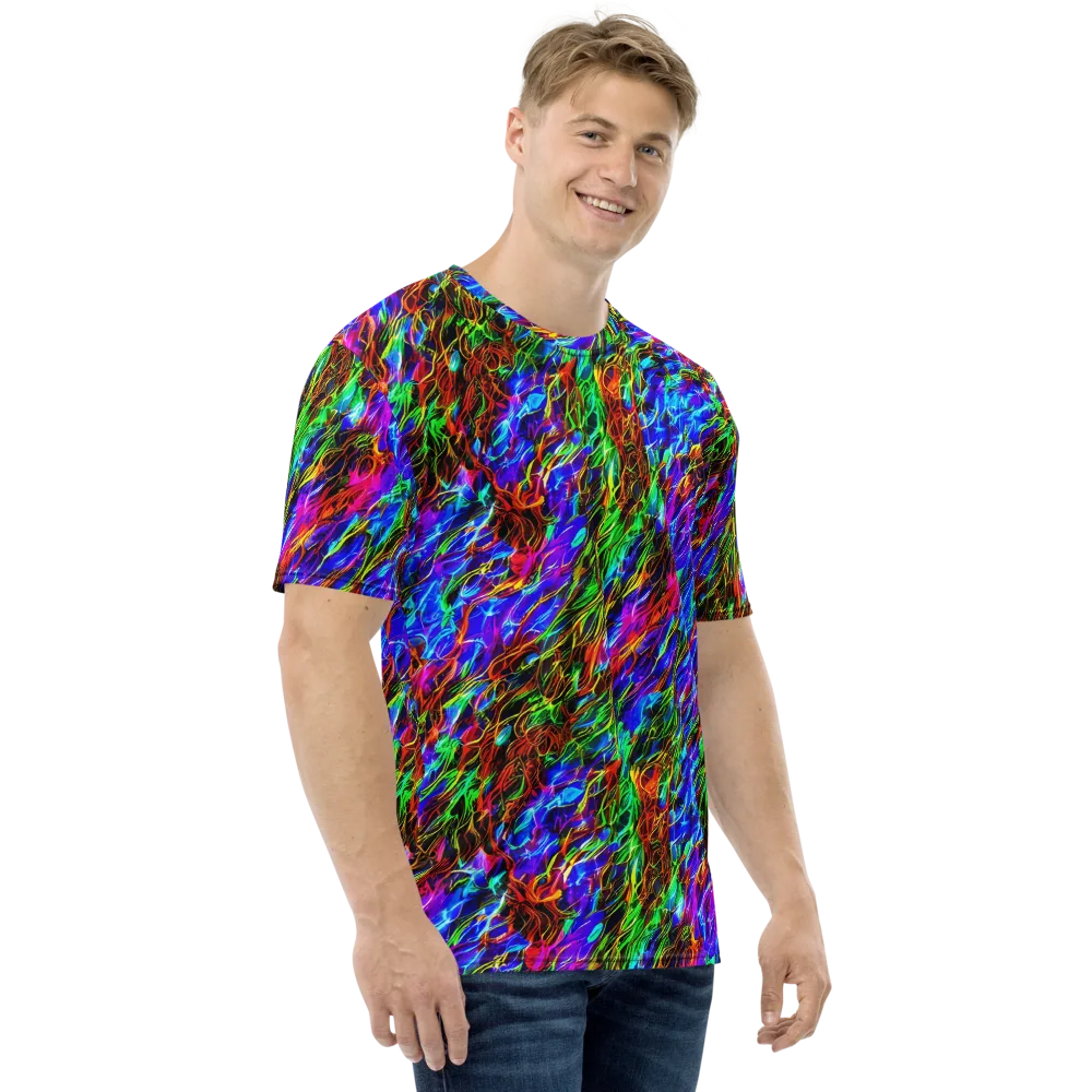 Chromatic Inferno on Men's Crew Neck T-Shirt — Right