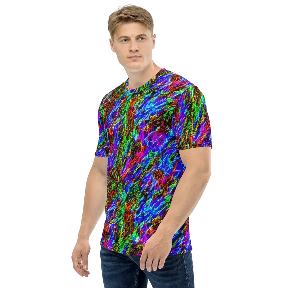 Chromatic Inferno on Men's Crew Neck T-Shirt — Left