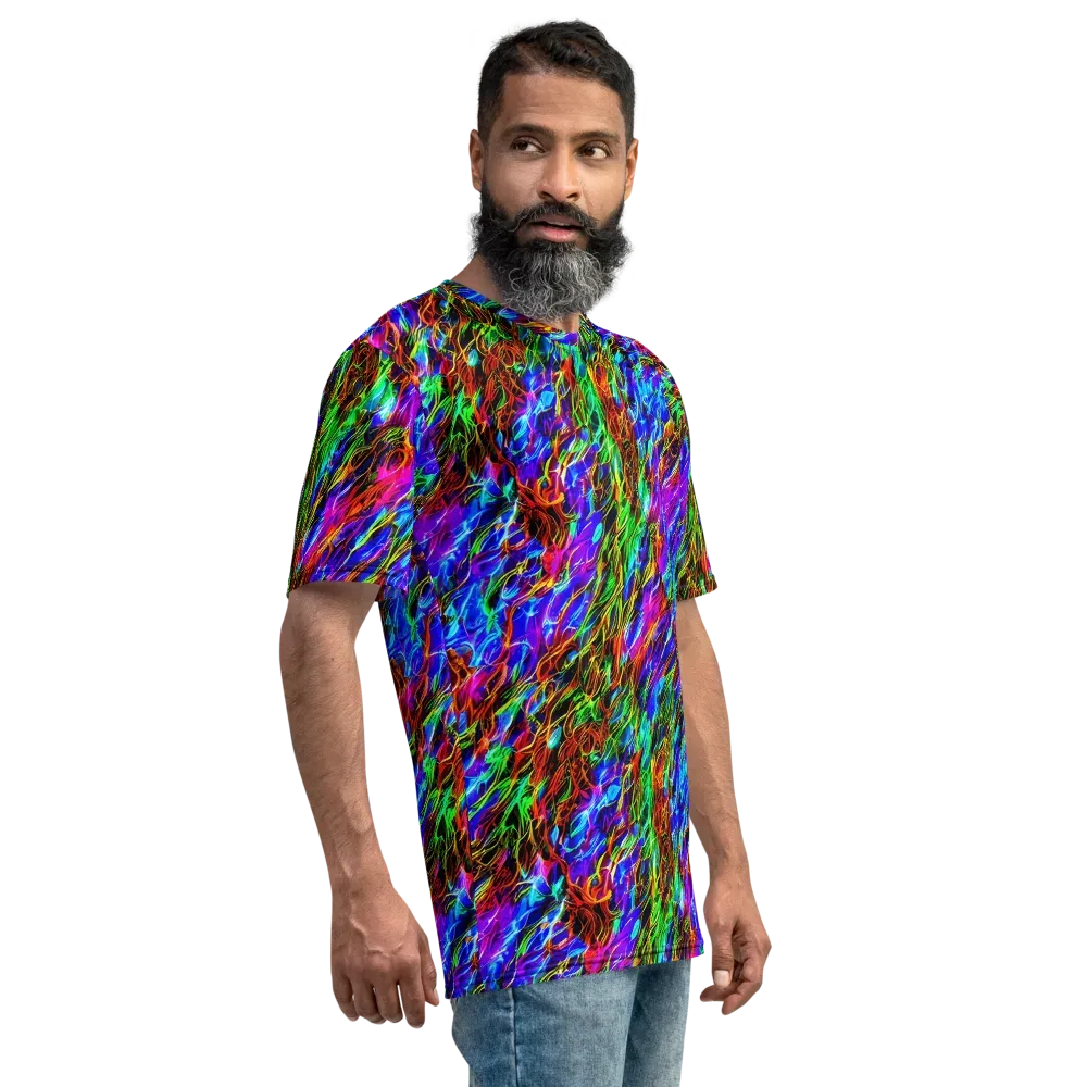 Chromatic Inferno on Men's Crew Neck T-Shirt — Right