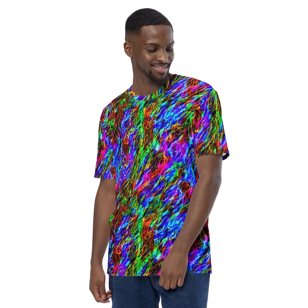 Chromatic Inferno on Men's Crew Neck T-Shirt — Left