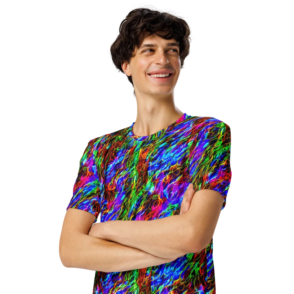 Chromatic Inferno on Men's Crew Neck T-Shirt — Left Front