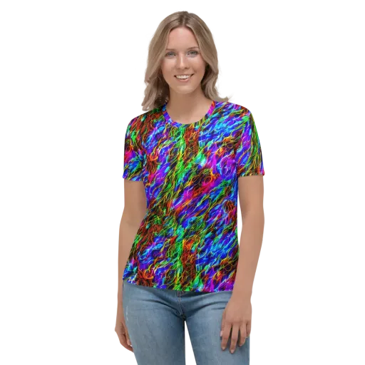 Chromatic Inferno on a Women's Crew Neck T-Shirt