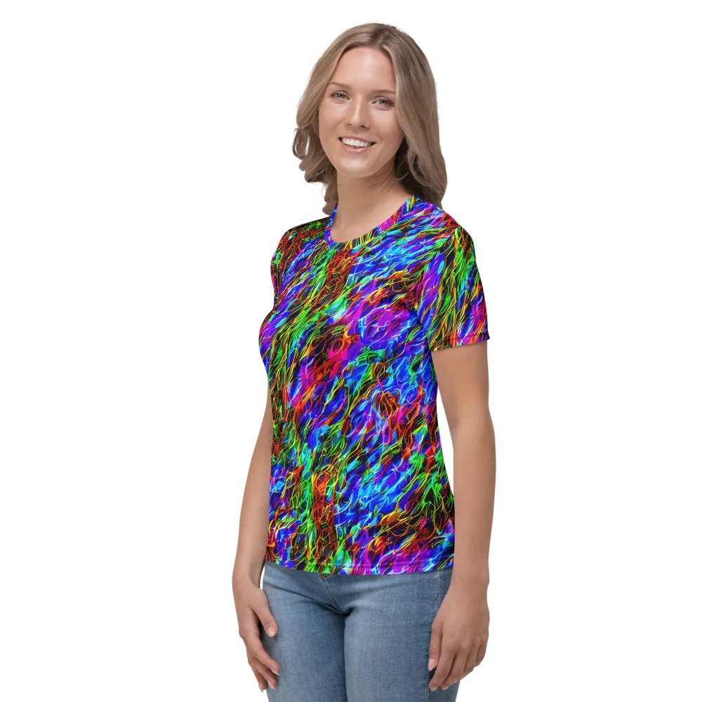 Chromatic Inferno on Women's Crew Neck T-Shirt — Left