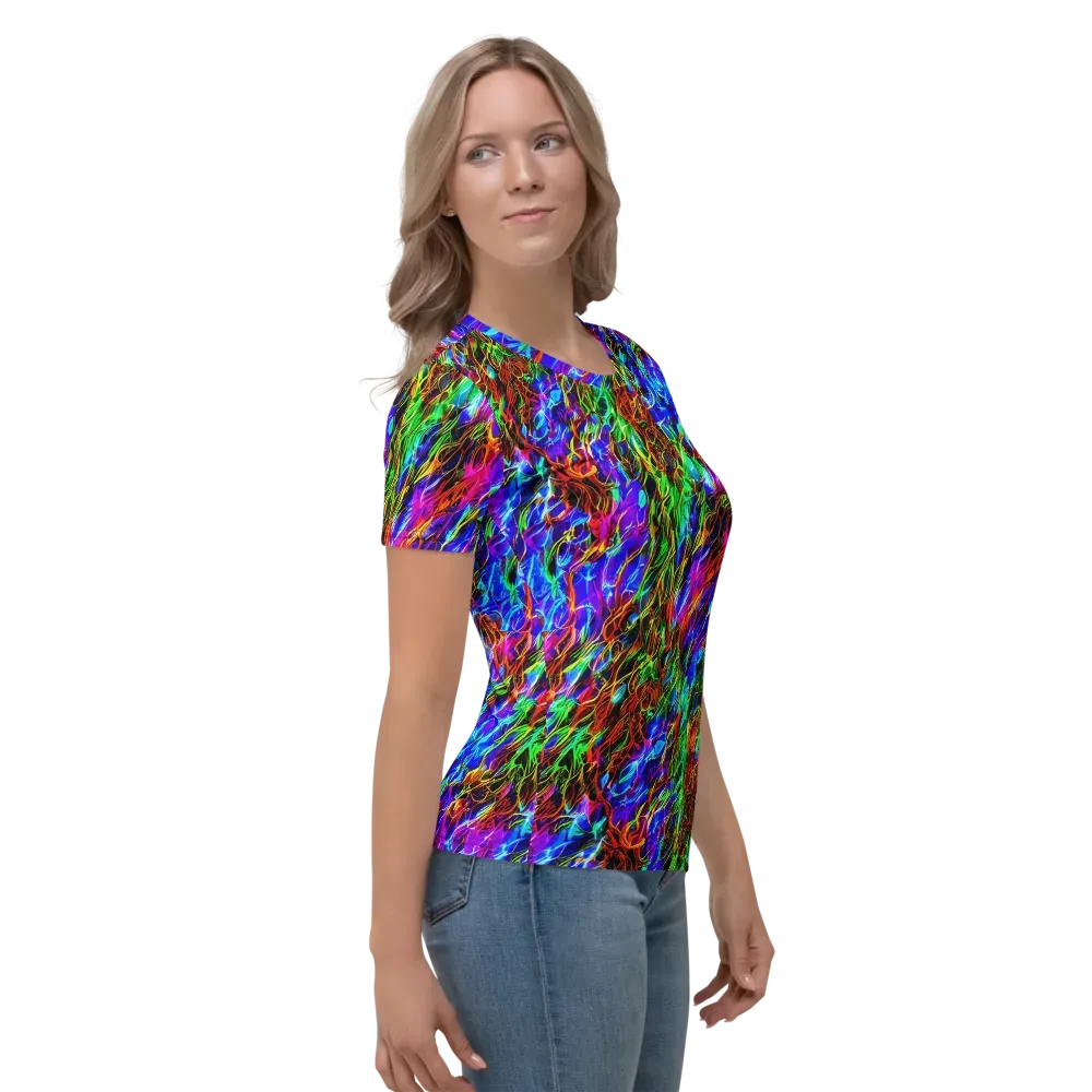 Chromatic Inferno on Women's Crew Neck T-Shirt — Right
