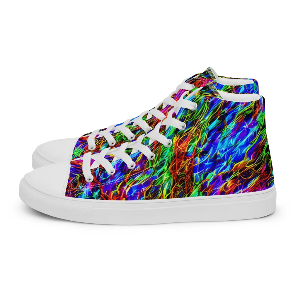 Chromatic Inferno on Women's High Top Canvas Shoes — Left