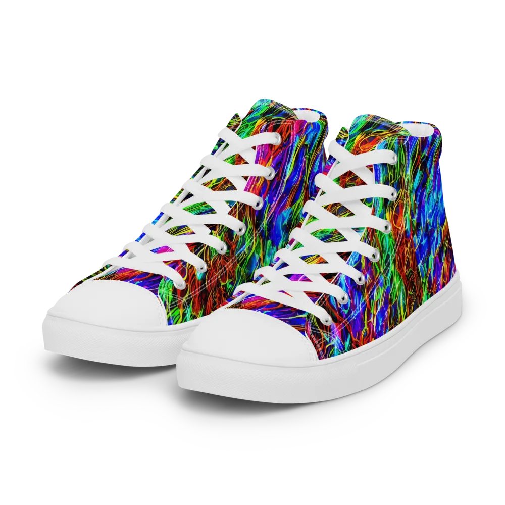 Chromatic Inferno on Women's High Top Canvas Shoes — Left Front