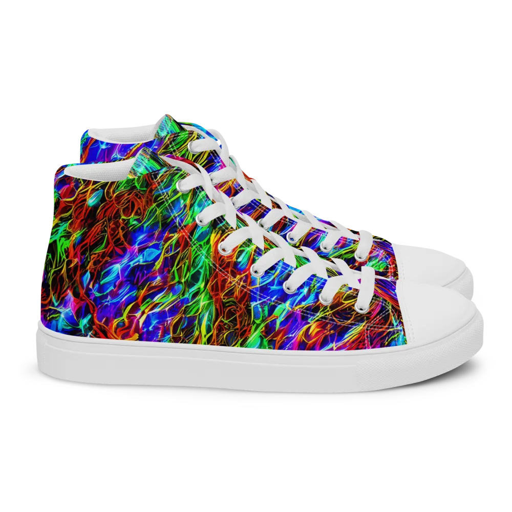 Chromatic Inferno on Women's High Top Canvas Shoes — Right