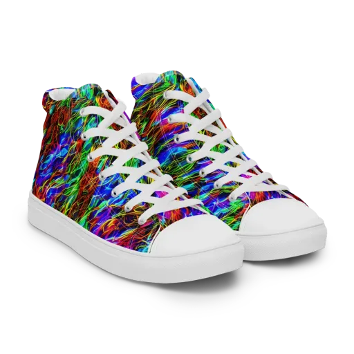 Chromatic Inferno on a Women's High Top Canvas Shoes