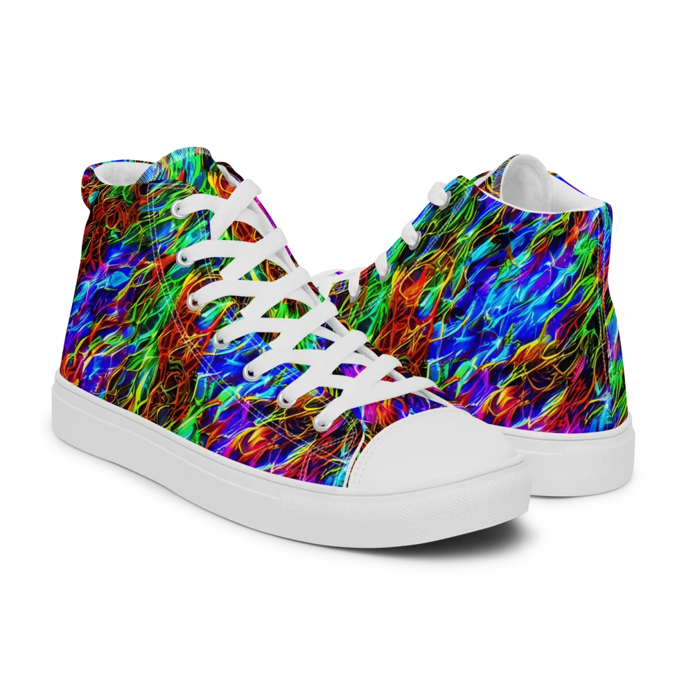 Chromatic Inferno on Women's High Top Canvas Shoes — Right