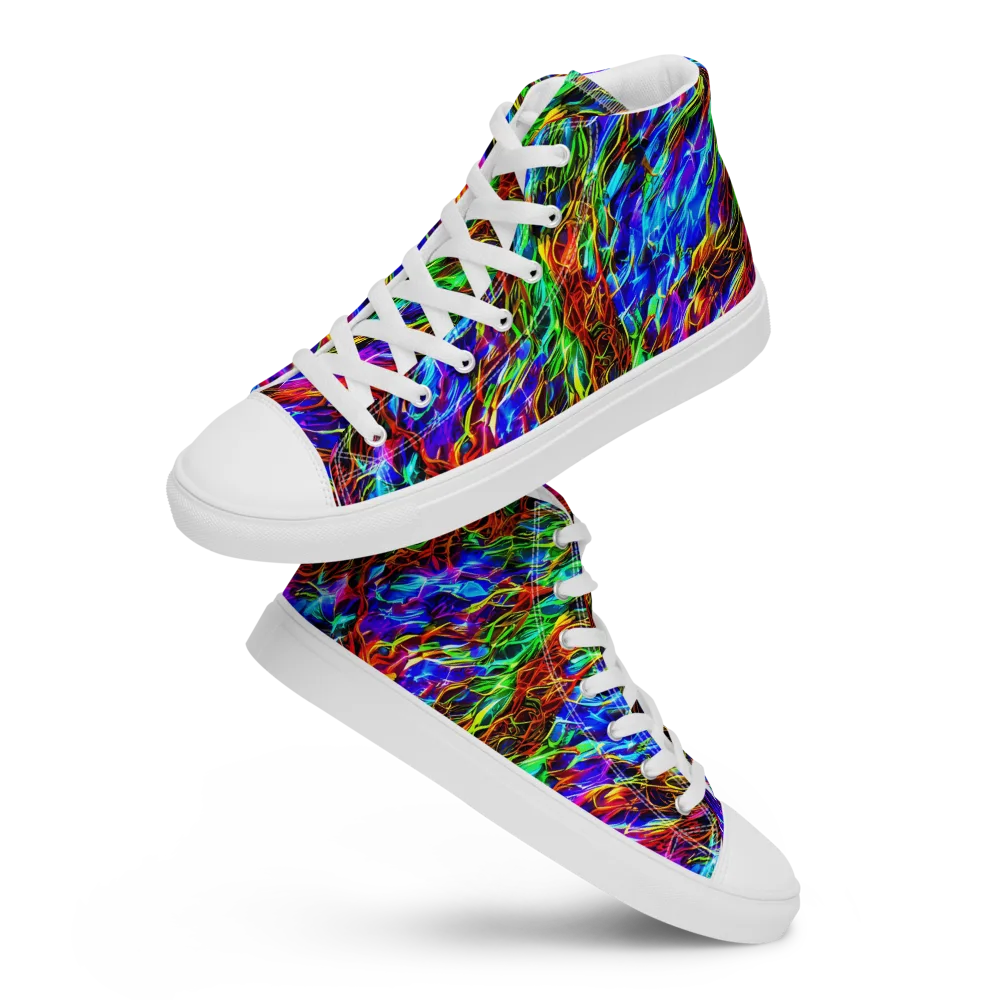 Chromatic Inferno on Women's High Top Canvas Shoes — Front