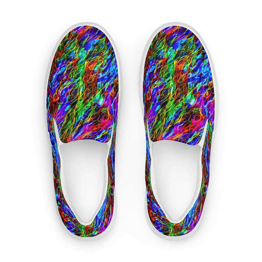 Chromatic Inferno on Men's Slip-On Canvas Shoes — Front