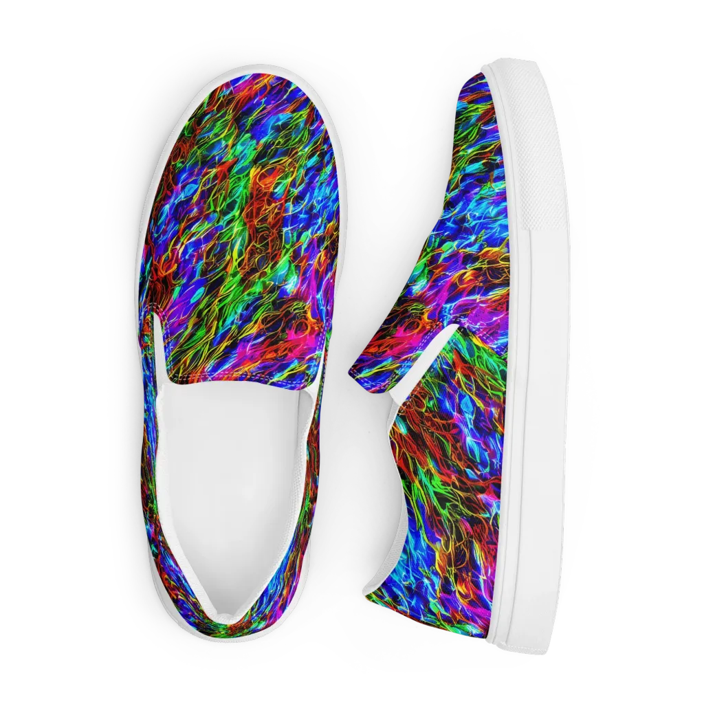 Chromatic Inferno on Men's Slip-On Canvas Shoes — Front