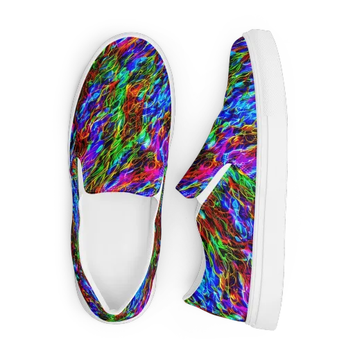 Chromatic Inferno on a Men's Slip-On Canvas Shoes