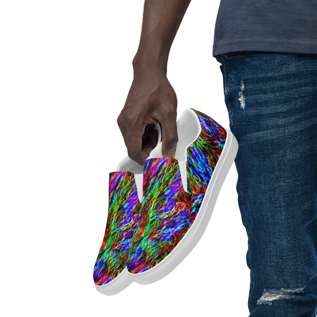 Chromatic Inferno on Men's Slip-On Canvas Shoes — Left Front