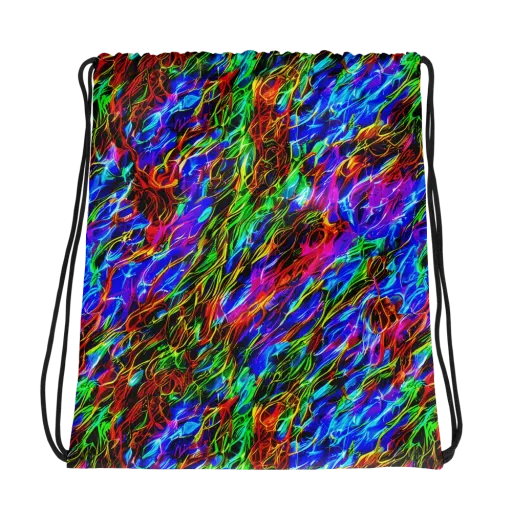 Chromatic Inferno on a Drawstring Bag