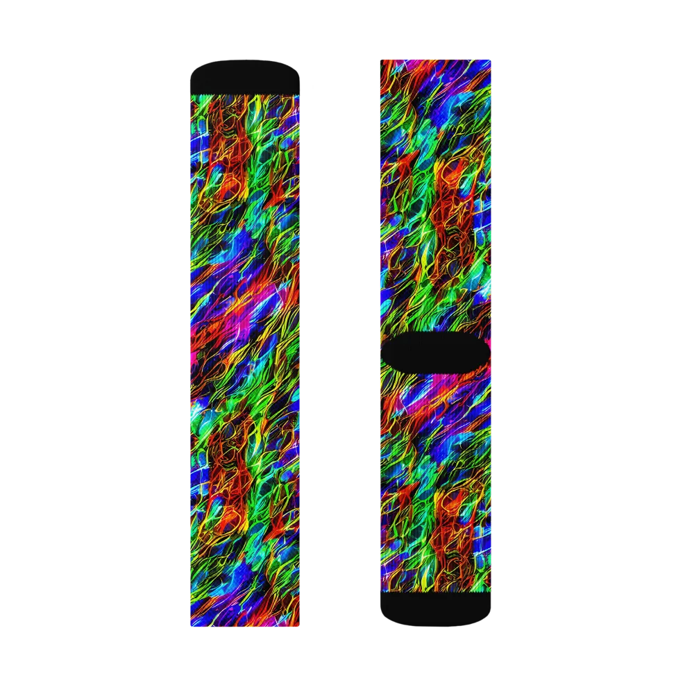 Chromatic Inferno on Socks — Left Sock
