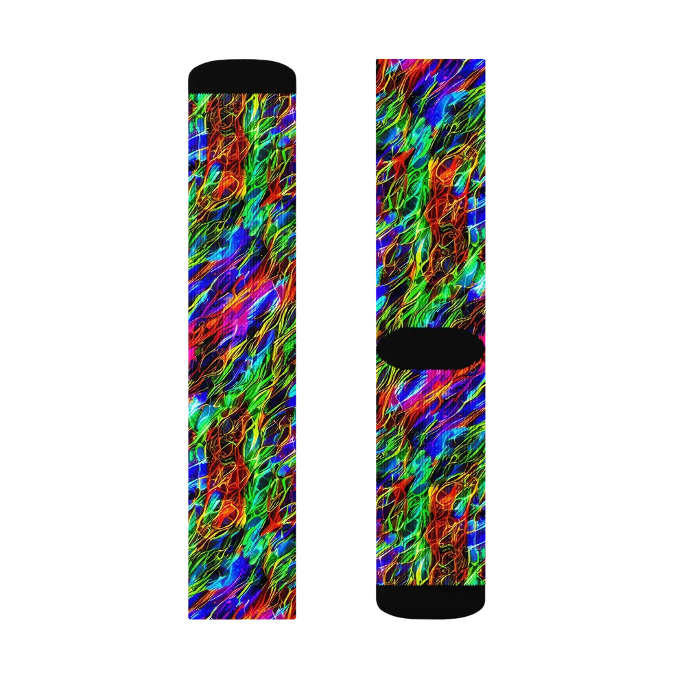 Chromatic Inferno on Socks — Right Sock