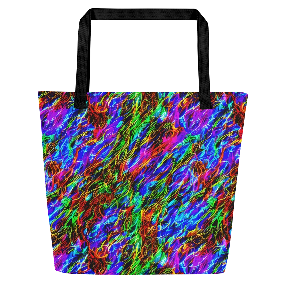 Chromatic Inferno on Large Tote Bag W/ Pocket — Front