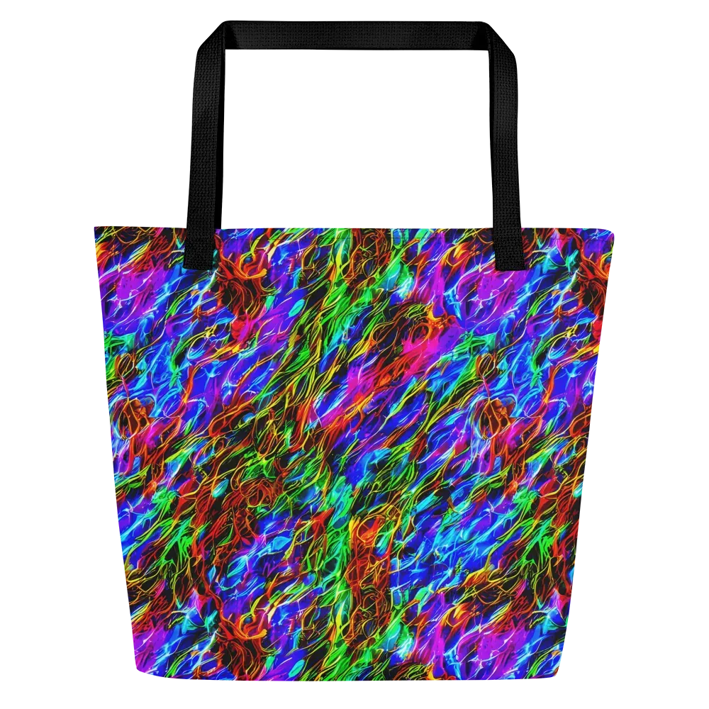 Chromatic Inferno on Large Tote Bag W/ Pocket — Front