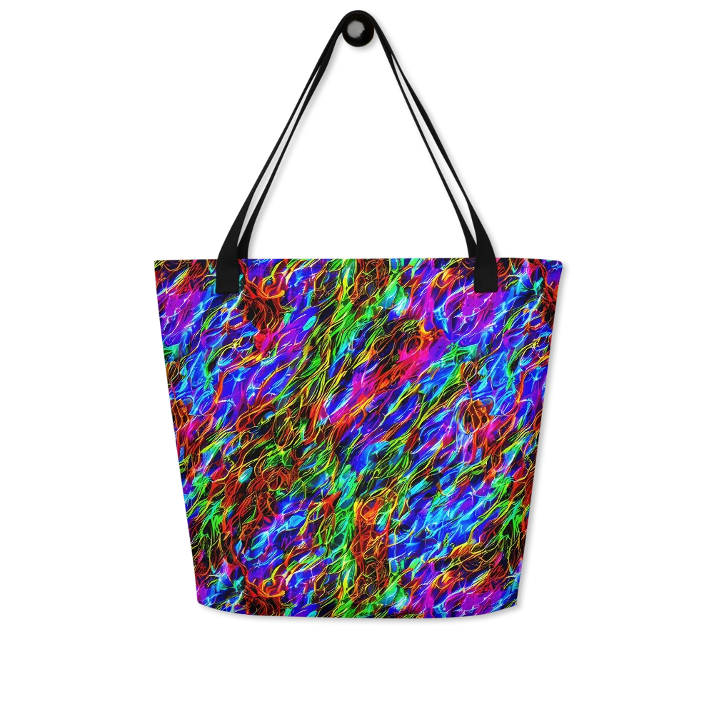 Chromatic Inferno on Large Tote Bag W/ Pocket — Front