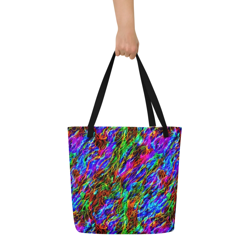 Chromatic Inferno on Large Tote Bag W/ Pocket — Front