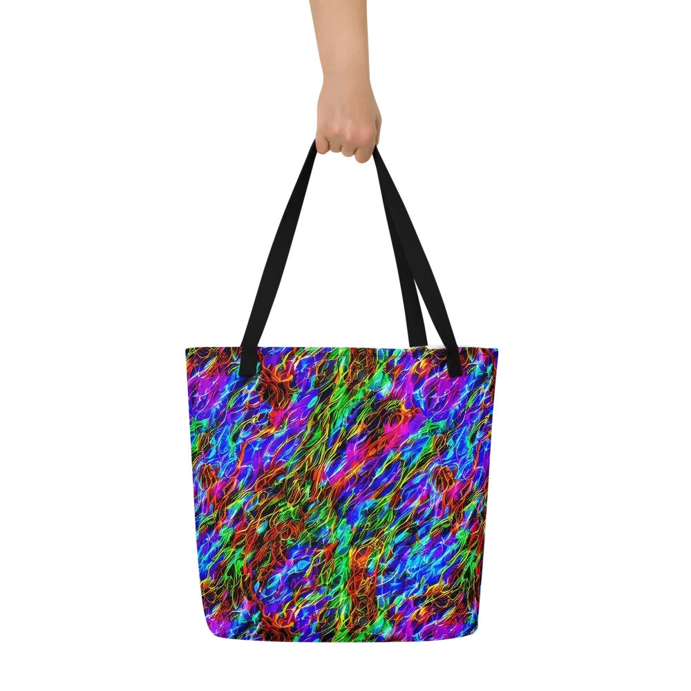 Chromatic Inferno on Large Tote Bag W/ Pocket — Front