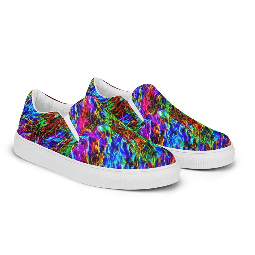 Chromatic Inferno on Women's Slip-On Canvas Shoes — Right Front