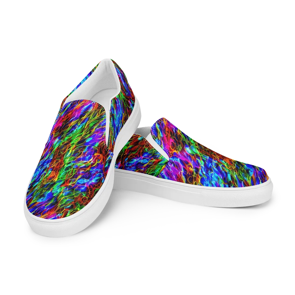 Chromatic Inferno on Women's Slip-On Canvas Shoes — Left Front