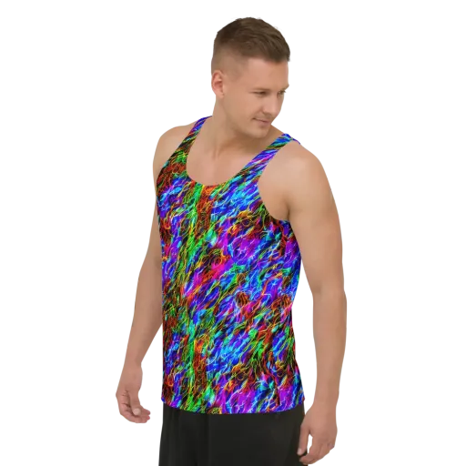 Chromatic Inferno on a Men's Tank Top