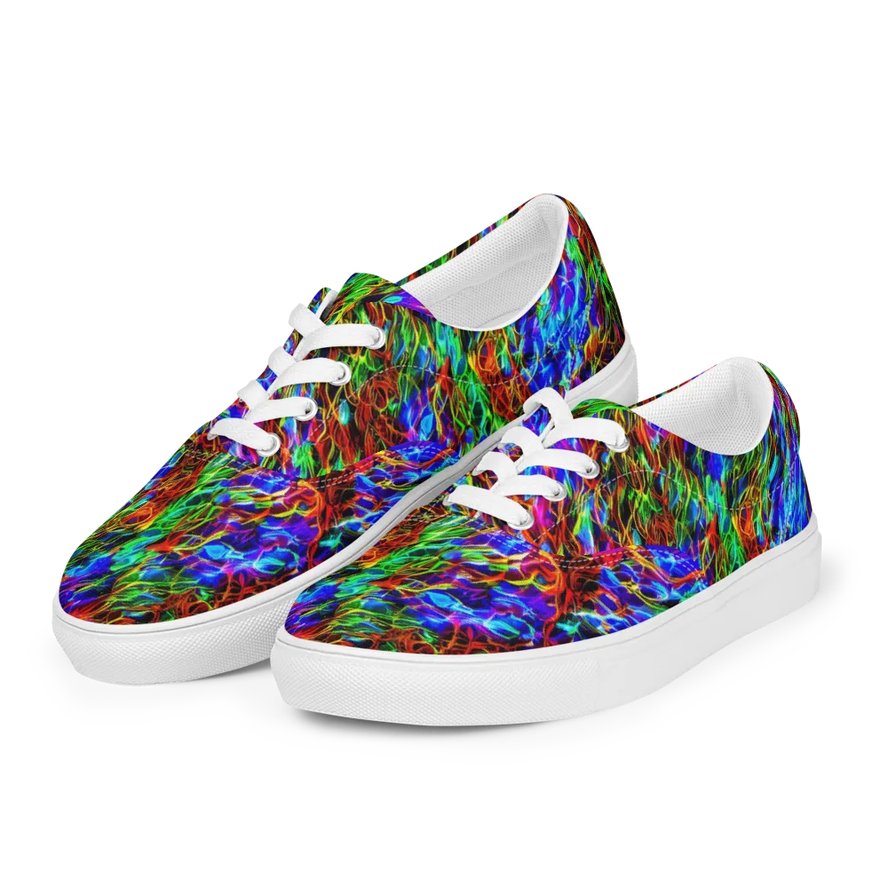 Chromatic Inferno on Men's Lace-Up Canvas Shoes — Left Front