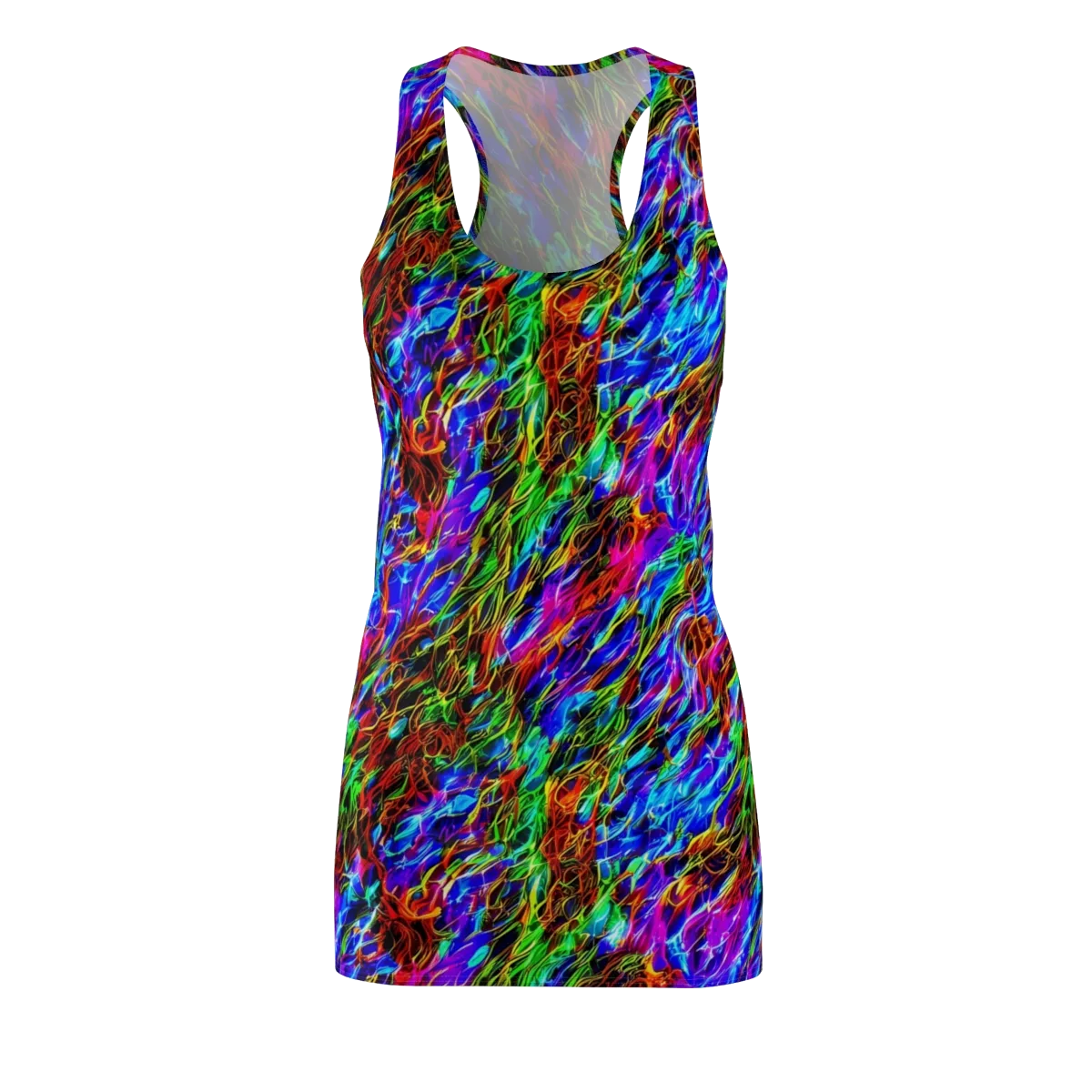 Chromatic Inferno on Racerback Dress — Front