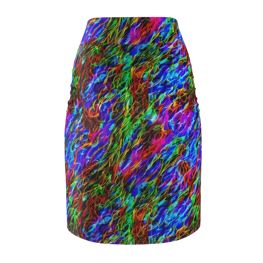 Chromatic Inferno on Pencil Skirt — Back