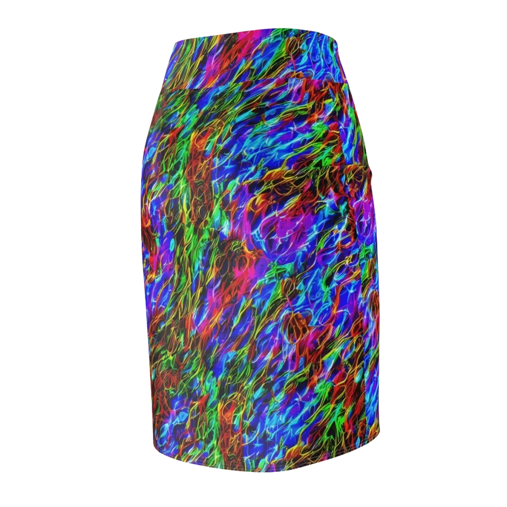Chromatic Inferno on Pencil Skirt — Back Side