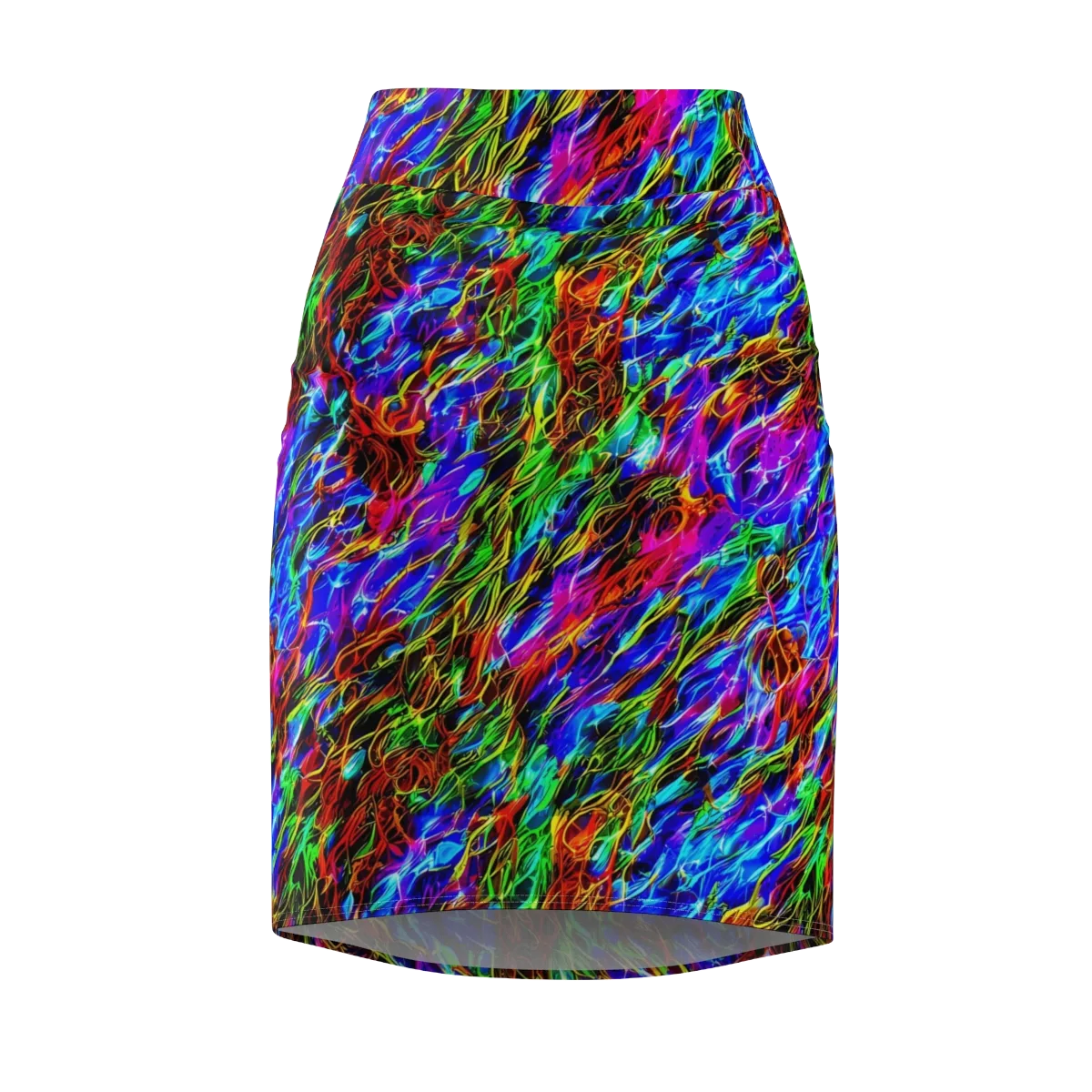 Chromatic Inferno on Pencil Skirt — Front