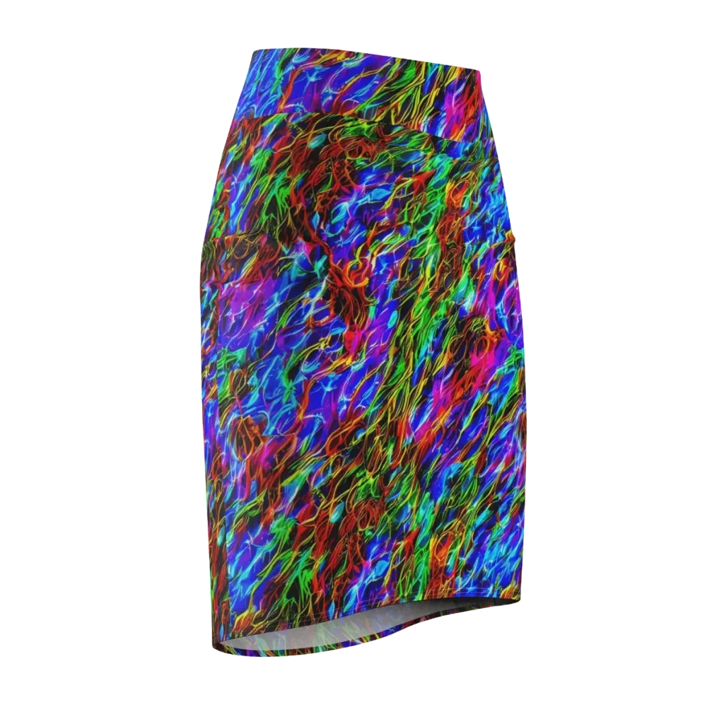Chromatic Inferno on Pencil Skirt — Front Side
