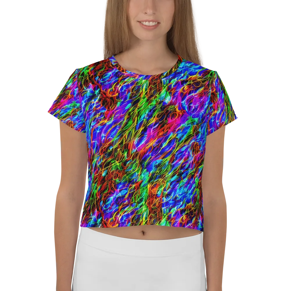 Chromatic Inferno on Crop Tee — Front